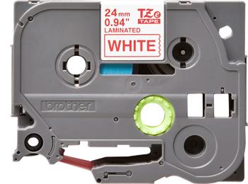 Brother - Originální kazeta s páskou TZE-252, červený tisk na bílém podkladu, šířka 24mm