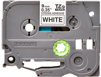 Brother - Originální kazeta s páskou TZE-S221, černý tisk na bílém podkladu, šířka 9mm