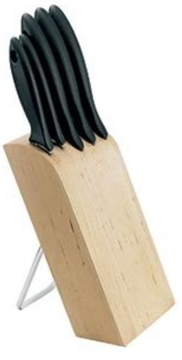 Fiskars, FF+ Blok s 5 noži Blok + nůž loupací, nůž snídaňový, nůž japonský, nůž kuchařský velký, 20 cm, nůž na chléb