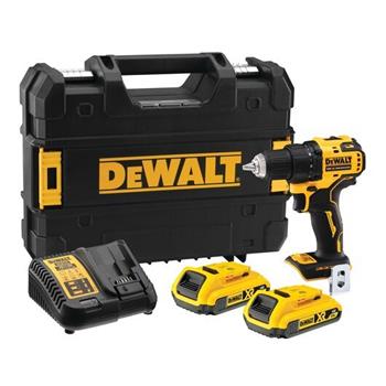 DeWalt Kompaktní vrtačka/šroubovák 18 V XR s bezuhlíkovým motorem – 2 × 2 Ah