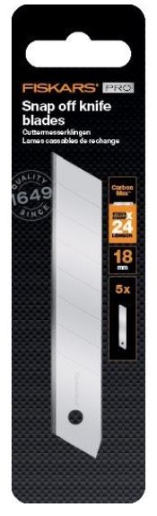 Fiskars, CarboMax břity pro odlamovací nůž 18 mm, 5 ks