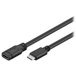 PremiumCord Prodlužovací kabel USB 3.1 konektor C/male - C/female, černý, 2m