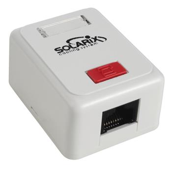 Solarix - zásuvka CAT5E UTP 1 x RJ45 na omítku bílá