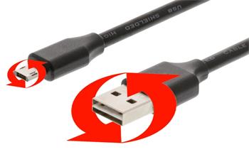 Valueline kabel USB - microUSB, 2m, oboustranně otočný (reverzibilní konektory)