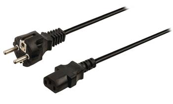 VALUELINE napájecí kabel 230V/ přípojný 10A/ konektor IEC-320-C13/ přímá zástrčka Schuko/ černý/ 3m