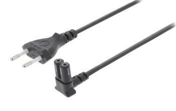 VALUELINE napájecí kabel EURO/ zástrčka (přímá) - konektor IEC-320-C7 (úhlový 90°)/ černý/ 5m