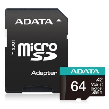 ADATA V30S/micro SDXC/64GB/UHS-I U3 / Class 10/+ Adaptér