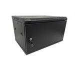ADEX rozvaděč 6U 450mm černý, nástěnný, kovové dveře, rozložený