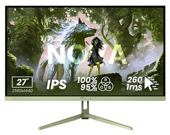 AROZZI NOVA herní monitor 27" 27T2K260 Forest Green/ LED/ 2560x1440/ 260Hz/ IPS/ 1000:1/ 1ms/ 2xHDMI/ 2xDP/ zelený