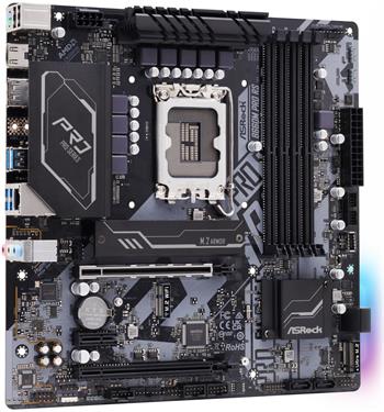 ASRock B660M PRO RS / Intel B660 / LGA1700 / 4x DDR4 DIMM / HDMI / DP / 2x M.2 / mATX