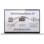 ASUS ExpertBook A7/ Core 5 320/ 8GB DDR5/ 256GB SSD/ Intel Graphics/ 14"WQXGA+, OLED/ bez OS/ stříbrný/ 3y onsite NBD