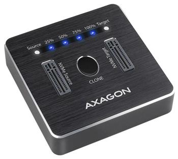AXAGON ADSA-M2C, USB-C 10Gbps dokovací stanice pro 2× M.2 NVMe SSD s funkcí klonování