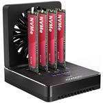 AXAGON ADSA-M2C44, USB4 dokovací stanice pro 4× M.2 NVMe SSD s funkcí klonování