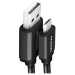 AXAGON BUMM-AM20AB, HQ kabel Micro USB <-> USB-A, 2m, USB 2.0, 2.4A, ALU, oplet, černý