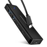 AXAGON HUE-C2C, 4× USB 5Gbps TRAVEL hub, 2× USB-A + 2× USB-C, USB-C napájení, kabel USB-C 19cm