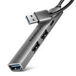 AXAGON HUE-STA, 4x USB ALU STRIP hub, 1x USB-A 5Gbps, 2x USB-A & 1x USB-C 480Mbps, kabel USB-A 12cm