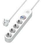COLORWAY Prodlužovací napájecí přívod/ 4x Schuko/ 2x USB-C 20W/ 2x USB-A/ kabel 2m