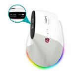 CONNECT IT FOR HEALTH ergonomická vertikální myš s displejem, bezdrátová,2x BT,USB 2,4GHz, RGB Podsvícení, bílá