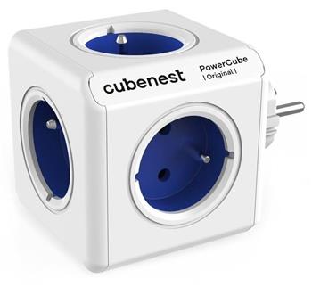 Cubenest Powercube Original, 5× zásuvka, bílá/modrá, dětská pojistka, uzemnění, max. 16A/250V~3680W/50-60Hz