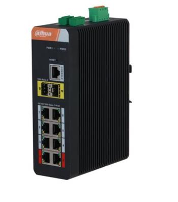 Dahua 10 Port Gigabit Industrial Swicth with 8 port Gigabit PoE (Managed) PFS4210-8GT-DP-V2