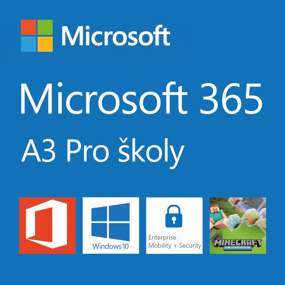 Elektronická licence: Microsoft 365 A3 CSP - Unattended License for faculty (pro školy) předplatné 1 rok, vyúčtování mě