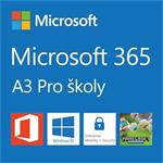 Elektronická licence: Microsoft CSP Microsoft 365 A3 for faculty (pro školy) předplatné 1 rok, vyúčtování měsíčně