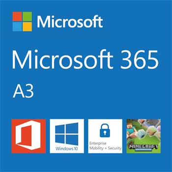 Elektronická licence: Microsoft CSP Microsoft 365 A3 for students (pro studenty) předplatné 1 rok, vyúčtování měsíčně