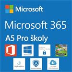 Elektronická licence: Microsoft CSP Microsoft 365 A5 for faculty (pro školy) předplatné 1 rok, vyúčtování měsíčně