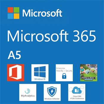 Elektronicky: Microsoft 365 A5 for students use benefit (pro studenty zdarma) předplatné 1 rok, vyúčtování ročně