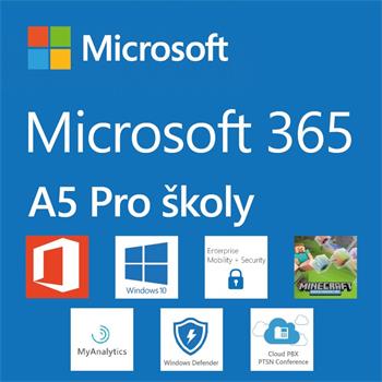 Elektronicky: Microsoft CSP Microsoft 365 A5 for faculty (pro školy) předplatné 1 rok, vyúčtování měsíčně