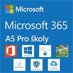 Elektronicky: Microsoft CSP Microsoft 365 A5 for faculty (pro školy) předplatné 1 rok, vyúčtování měsíčně