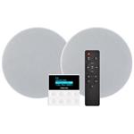 Fonestar Ozvučovací set 2×15 W RMS, BT 50, FM/USB, LCD, 2× stropní repro 6"/8 ?, hl 75 mm, ovladač