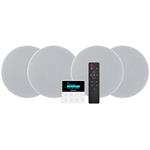Fonestar Ozvučovací set 2×15 W RMS, BT/FM/USB/LCD, 4× 6" stropní repro, hl 63 mm, zesilovač 86×86 mm, bílý