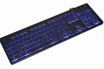 GEMBIRD Multimediální klávesnice s 3barevným podsvícením, černá, americké rozložení kláves