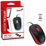 GENIUS DX-123 Sunshine Red/ drátová/ 1200 dpi/ USB/ černočervená