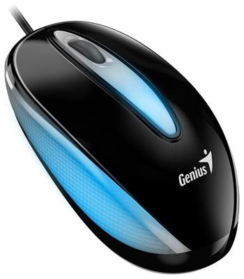 Genius DX-Mini / Myš, drátová, optická, 1000DPI, 3 tlačítka, USB, RGB LED, černá