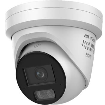 Hikvision 12MPix IP Turret Smart Hybrid Light Acusense kamerara; LED/IR 30m,audio, alarm, IP67, blikač
