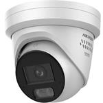 Hikvision 12MPix IP Turret Smart Hybrid Light Acusense kamerara; LED/IR 30m,audio, alarm, IP67, blikač