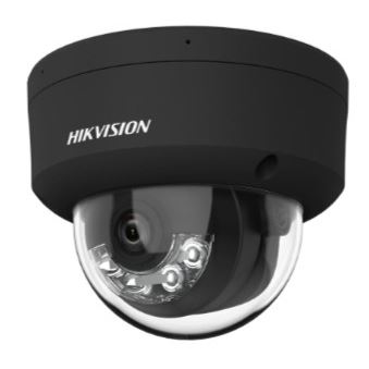 Hikvision 2MPix IP Dome Smart Hybrid Light AcuSense kamera; LED/IR 30m, audio, alarm, IP67, IK10, černá