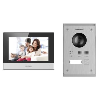 Hikvision kit videotelefonu, 2-drát, bytový monitor + dveřní stanice + napájecí zdroj