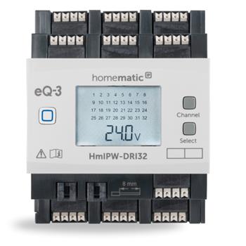 Homematic IP Drátový vstupní modul s LCD - na DIN lištu, 32 kanálů - HmIPW-DRI32