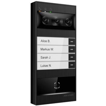 IP dverní interkom 4-tlac., 3× kamera 180° (4+2+2MPx), rozpoznání obliceje, ctecka karet, QR kód, W