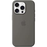 iPhone 16 Pro Silicone Case with MS - Stone Gray