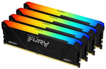 Kingston FURY Beast/DDR4/128GB/3200MHz/CL16/4x32GB/RGB/Black