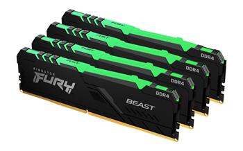 Kingston FURY Beast/DDR4/64GB/3200MHz/CL16/4x16GB/RGB/Black