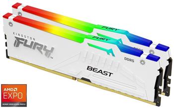 Kingston FURY Beast EXPO/DDR5/32GB/6800MHz/CL34/2x16GB/RGB/White