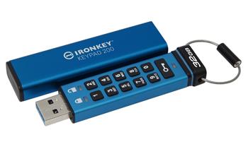 Kingston IronKey Keypad 200/32GB/USB 3.2/USB-A/Modrá