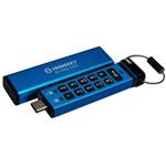 Kingston Ironkey Keypad 200C/16GB/USB 3.0/USB-C/Modrá