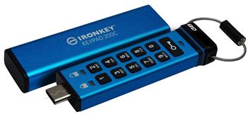 Kingston Ironkey Keypad 200C/64GB/USB 3.0/USB-C/Modrá