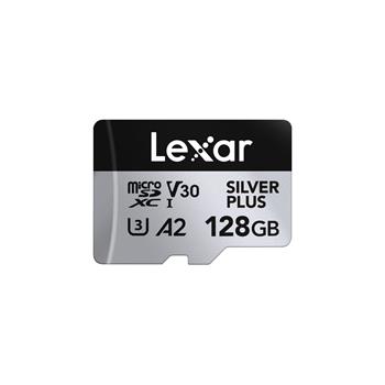 Lexar 128GB H-P Silver Plus microSDHC s adp C10 A2
